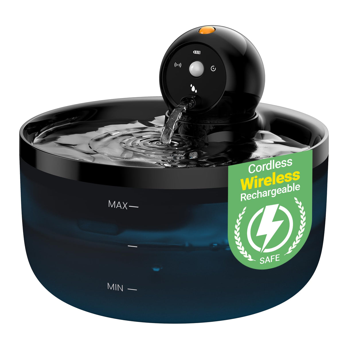 GOOIFUN fontaine-chat-sans-fil capteur mouvement: hydratation pratique sans fil pour chats
