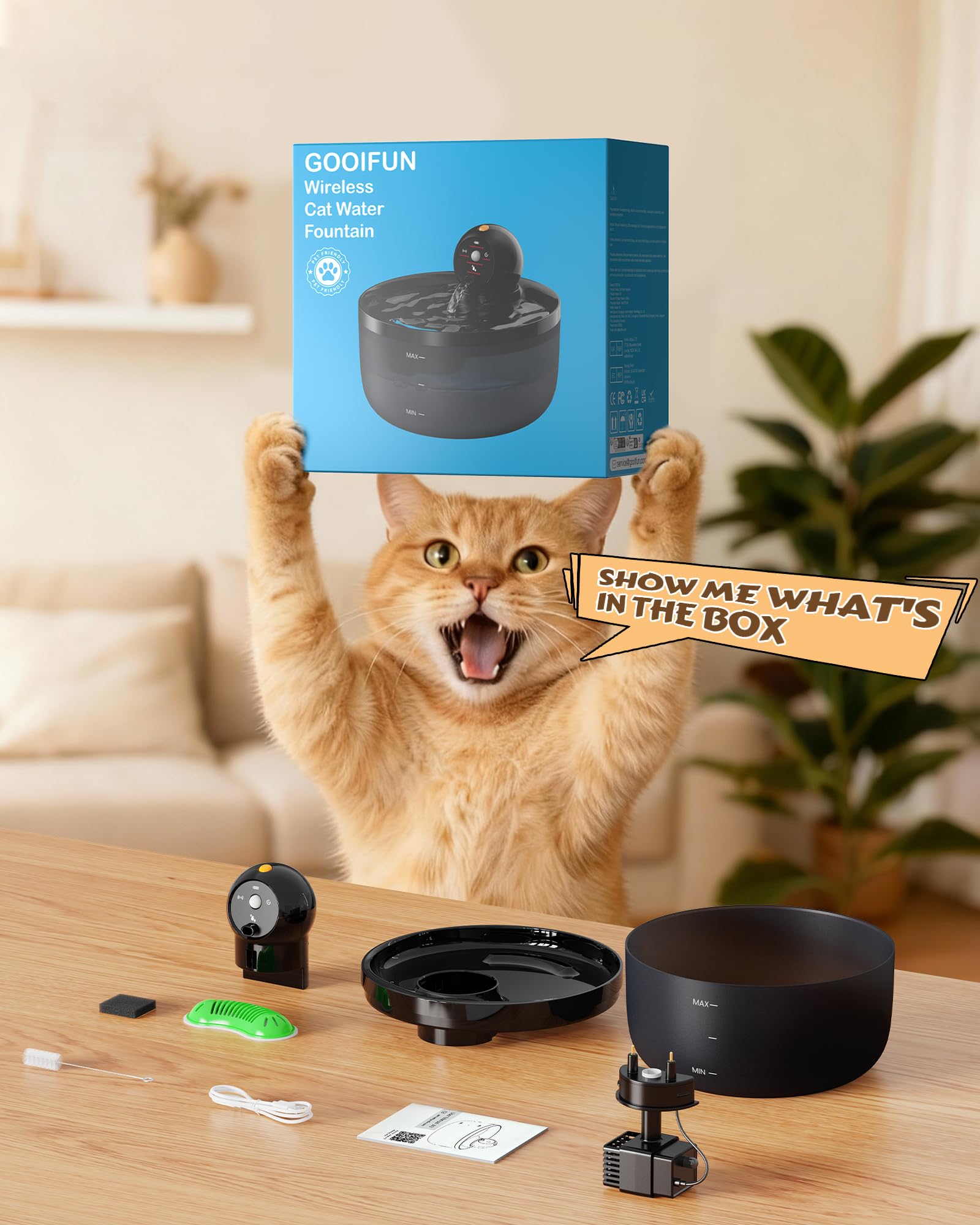 GOOIFUN fontaine chat service client réactif et pièces disponibles