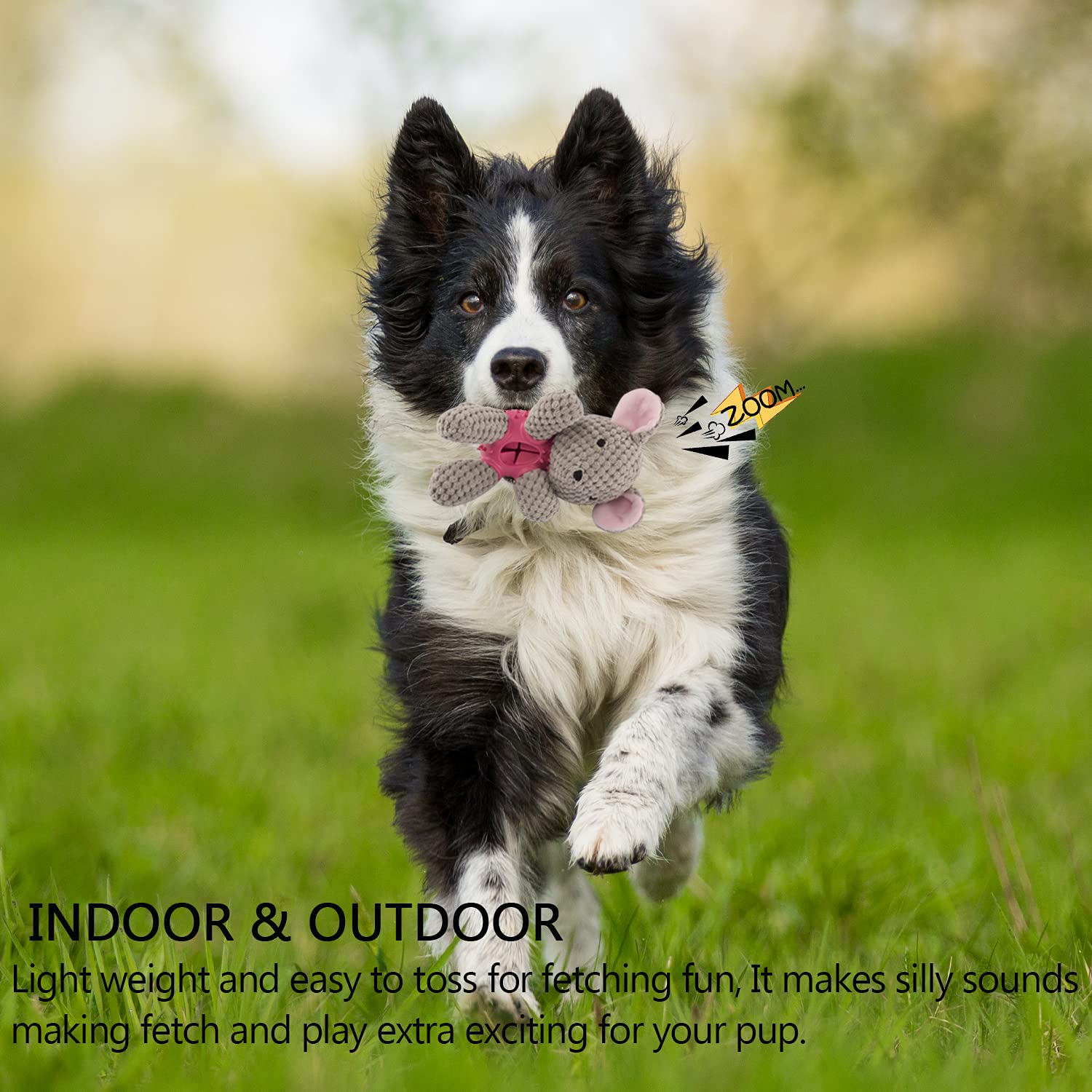 GOOLA jouet-chien-oreilles-crinkle produit des sons amusants pendant le mordillage.