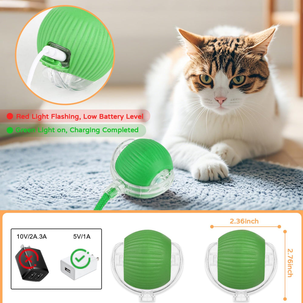 Goosheep balle lumineuse affichant les modes LED pour chats et jeux.