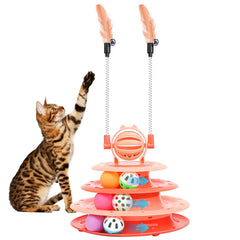 Jouet Goosheep pour chat, balle puzzle orange stimulant l'activité ludique.