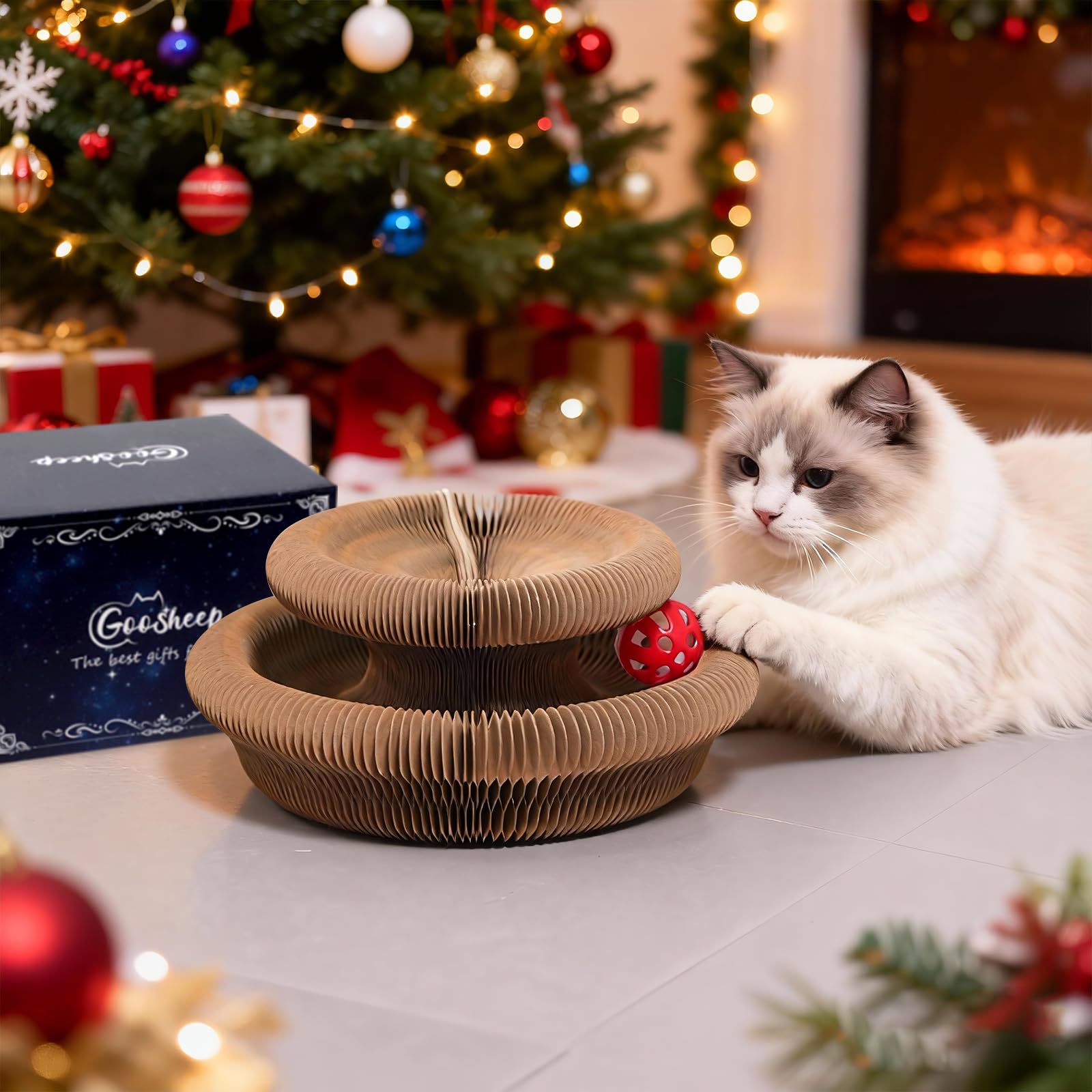 Goosheep Kitty Kurlz exercice physique et stimulation mentale pour chat.