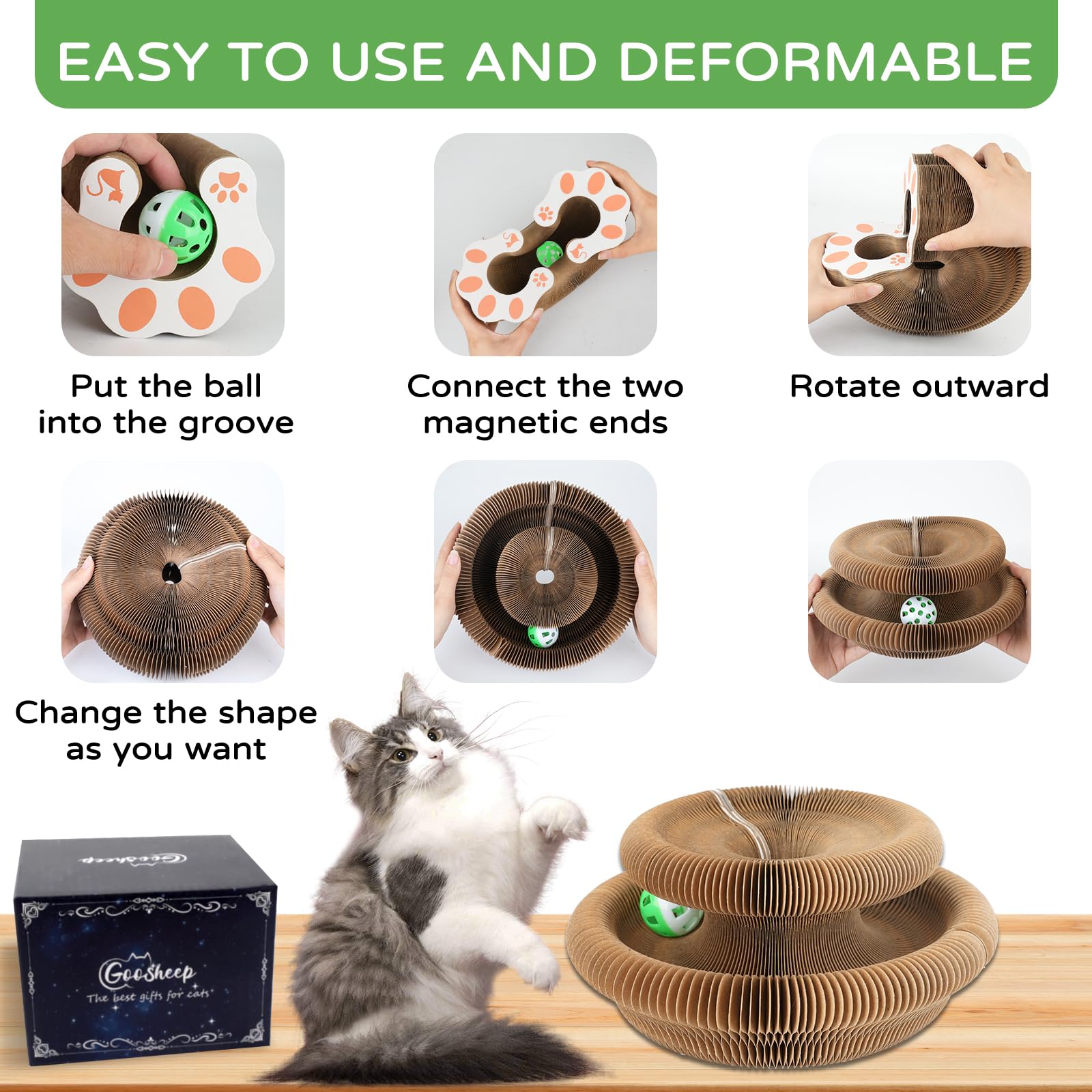 Goosheep Kitty Kurlz: adhérence magnétique pour assemblage rapide et sans colle.