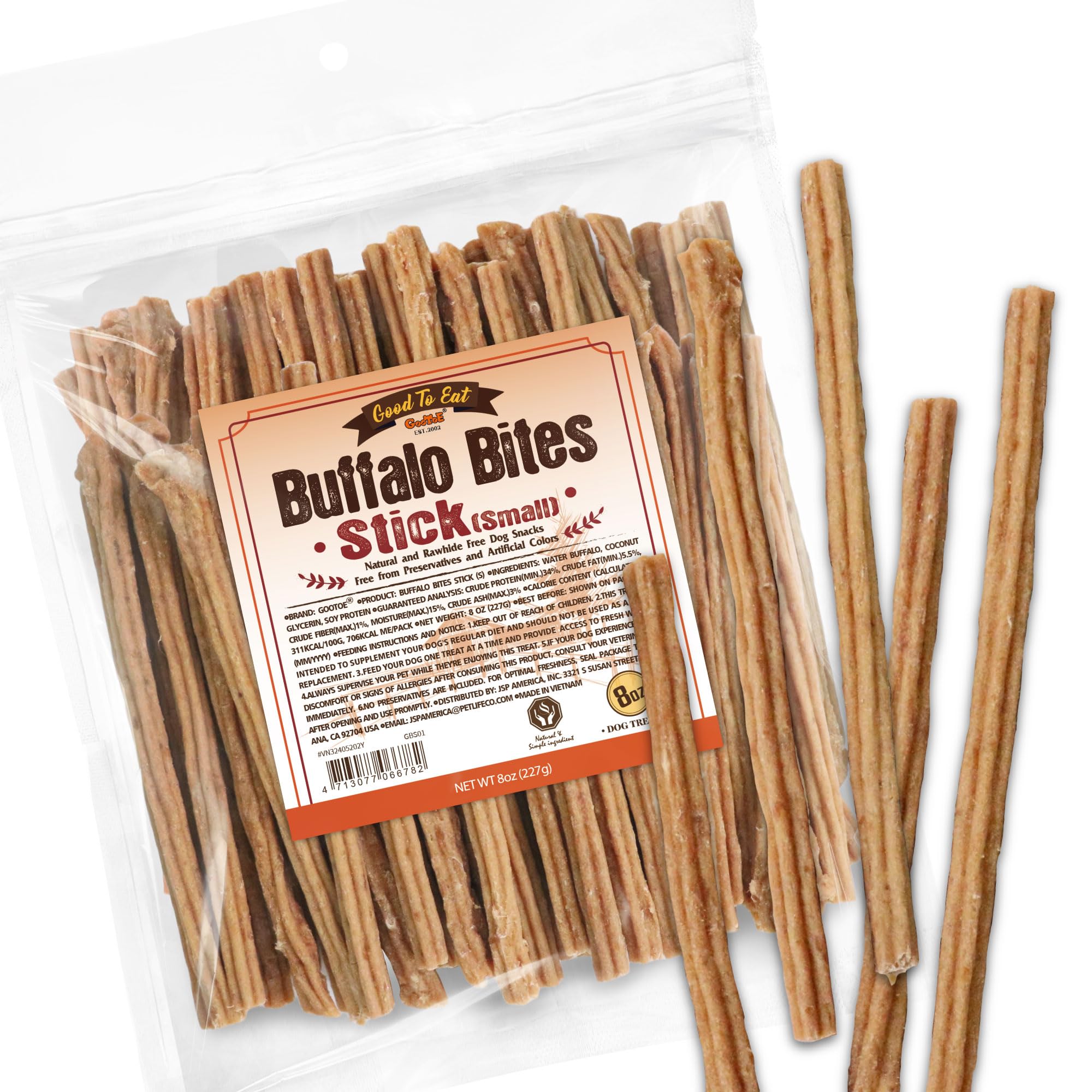 Gootoe friandises buffle pour chiens — sac réutilisable préserve la fraîcheur des bouchées