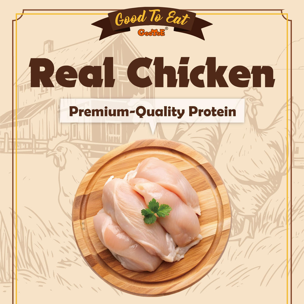 Gootoe emballage friandises poulet, format pratique en récompense quotidienne.