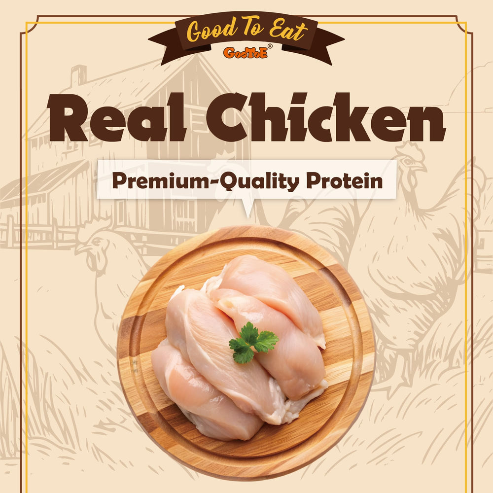 Friandises Gootoe au poulet sans gluten, idéal pour chiens sensibles.