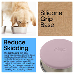 GORILLA GRIP base silicone antidérapante rose, stabilité accrue sur toutes surfaces.