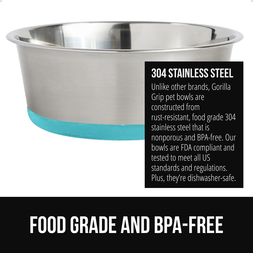 Base silicone antidérapante Gorilla Grip, stabilise le bol et protège les sols.