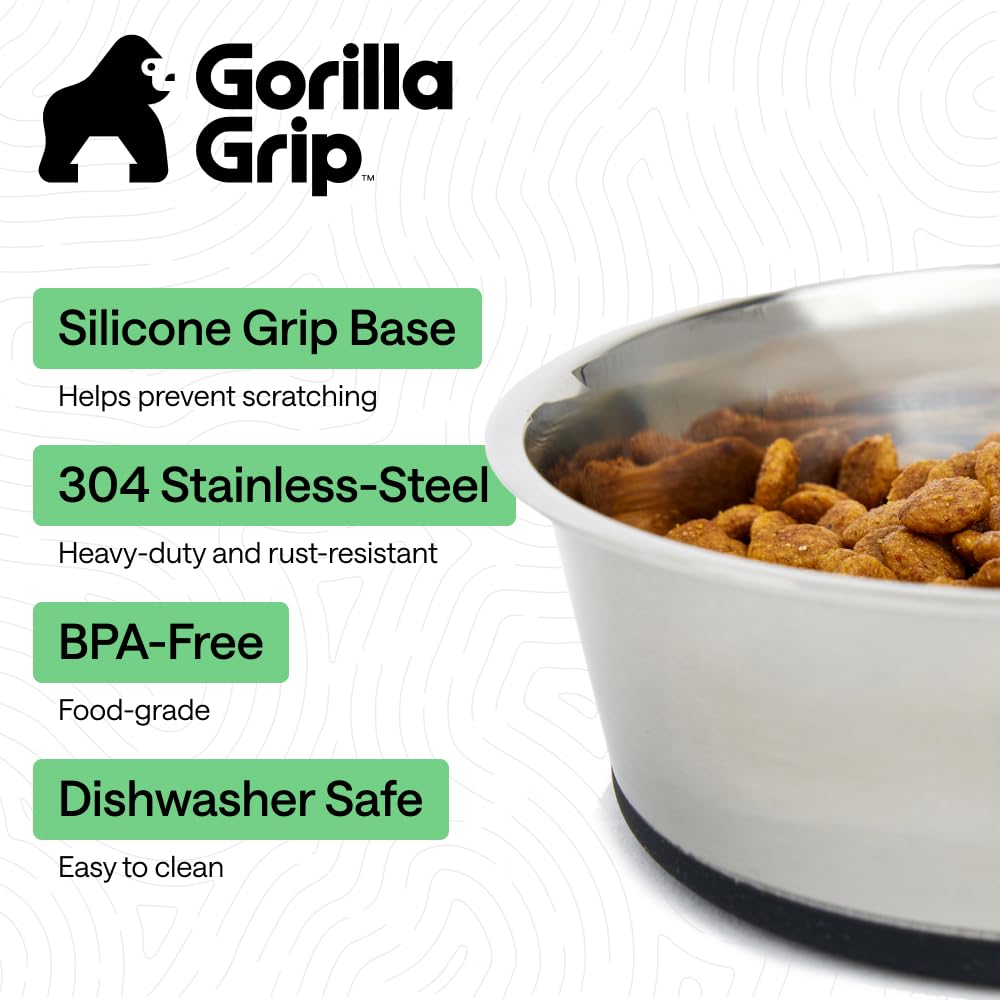 Gorilla Grip : base silicone antidérapante pour stabilité et protection du sol.