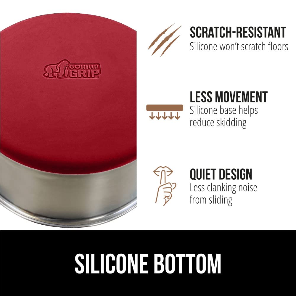 Bol Gorilla Grip utilisable pour nourriture et eau, textures variées compatibles.