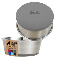 Bol Gorilla Grip en acier inox 304, surface lisse et hygiénique pour repas quotidiens.
