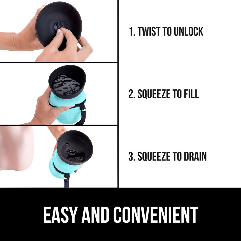 Gorilla Grip gourde-chien turquoise, couleur attrayante pour les activités extérieures.