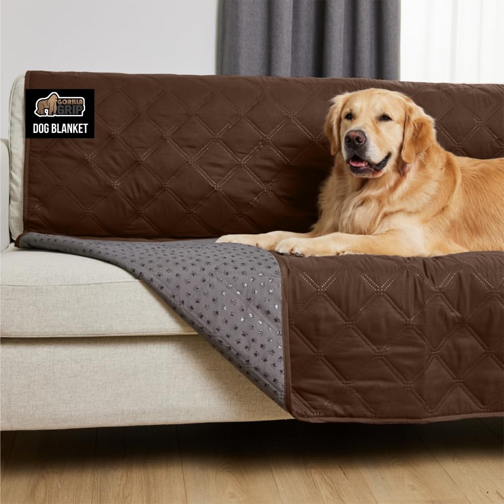 Couverture Gorilla Grip imperméable pour chien protégeant le canapé.