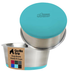 Gorilla Grip: gamelle en acier 304 de 8 tasses turquoise, durable et sans rouille.