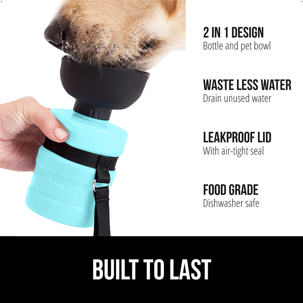 Gorilla Grip gamelle intégrée-portable, utile en voyage avec votre chien.