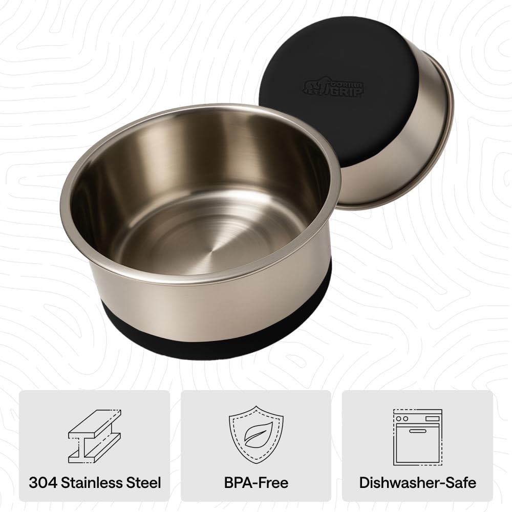 Gorilla Grip : base antidérapante pour limiter les mouvements et le bruit.