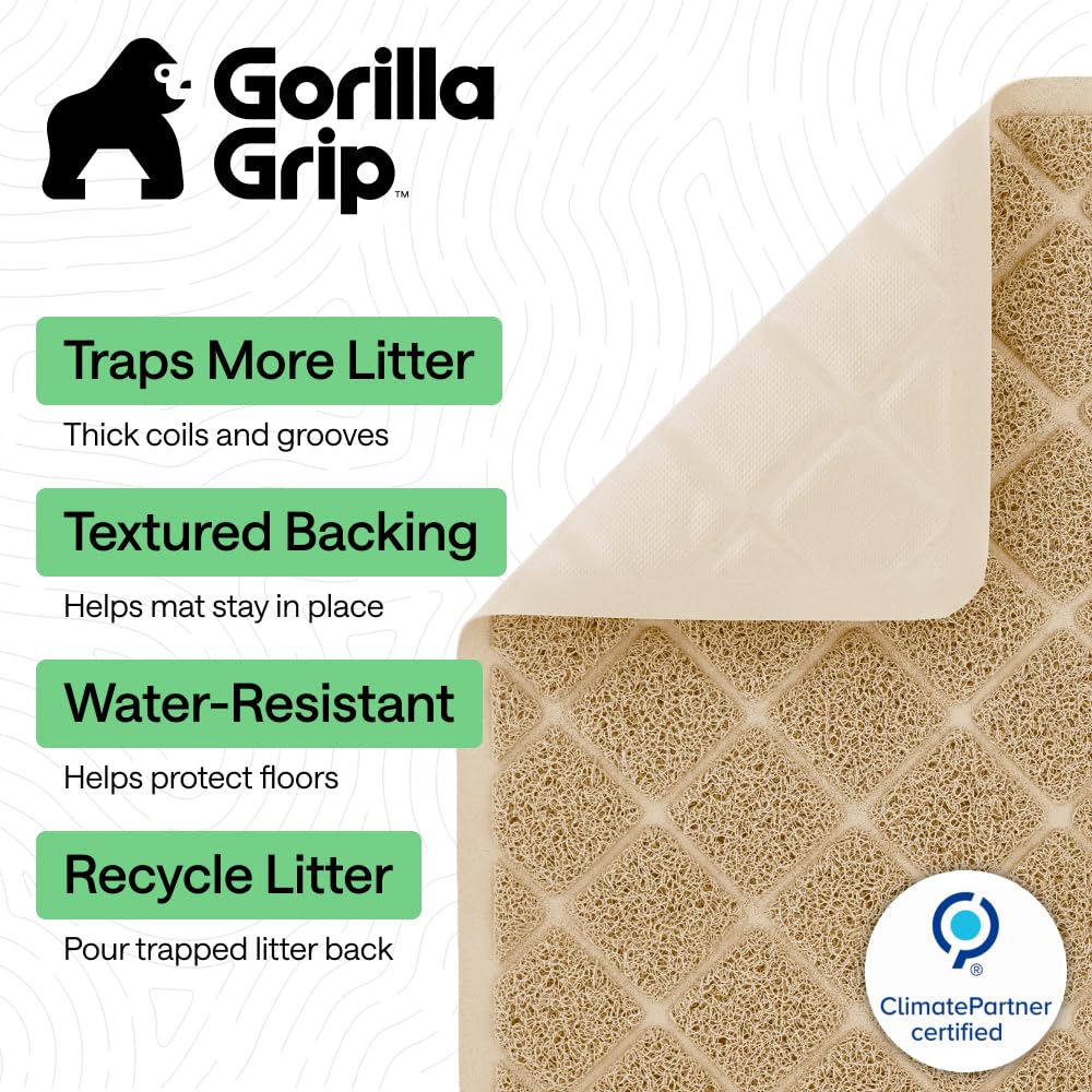 gorilla-grip-maille-coil-rembourree: maillage spiral rembourré qui retient la poussière.