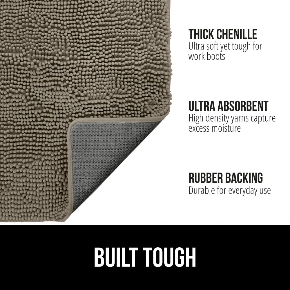 Gorilla Grip SoakSTOPPER: chenille douce, séchage rapide, confort sous les pieds.