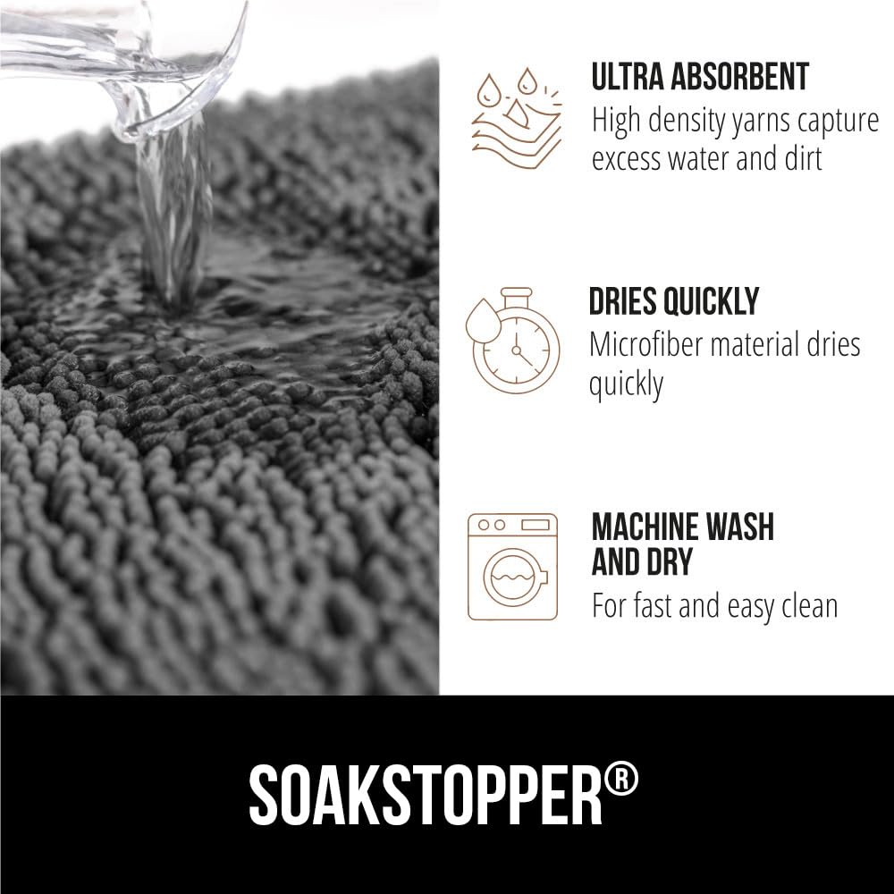 Gorilla Grip SoakSTOPPER: dessous antidérapant pour stabilité durable.