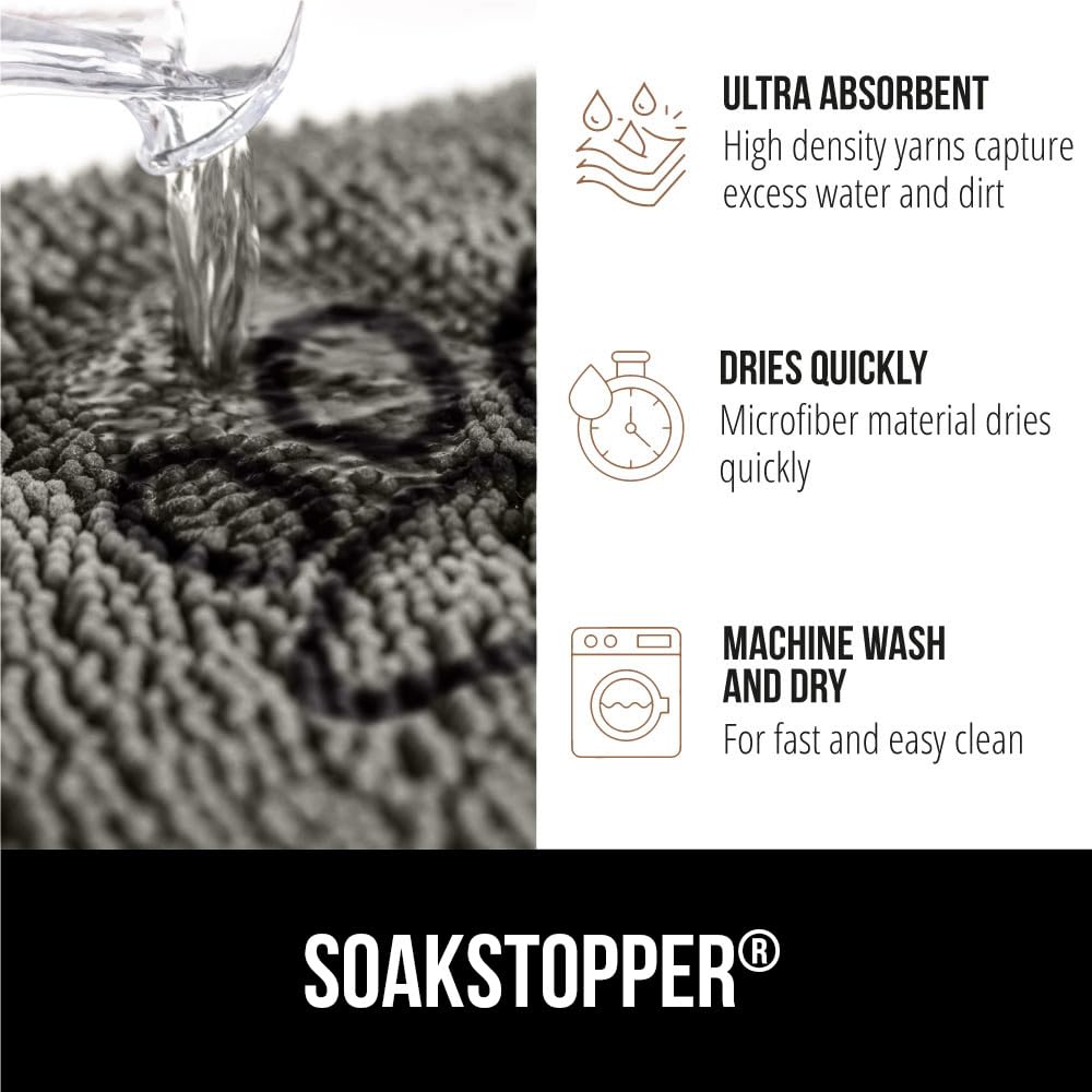 GORILLA GRIP SoakSTOPPER chenille douce qui sèche rapidement sous les pattes.