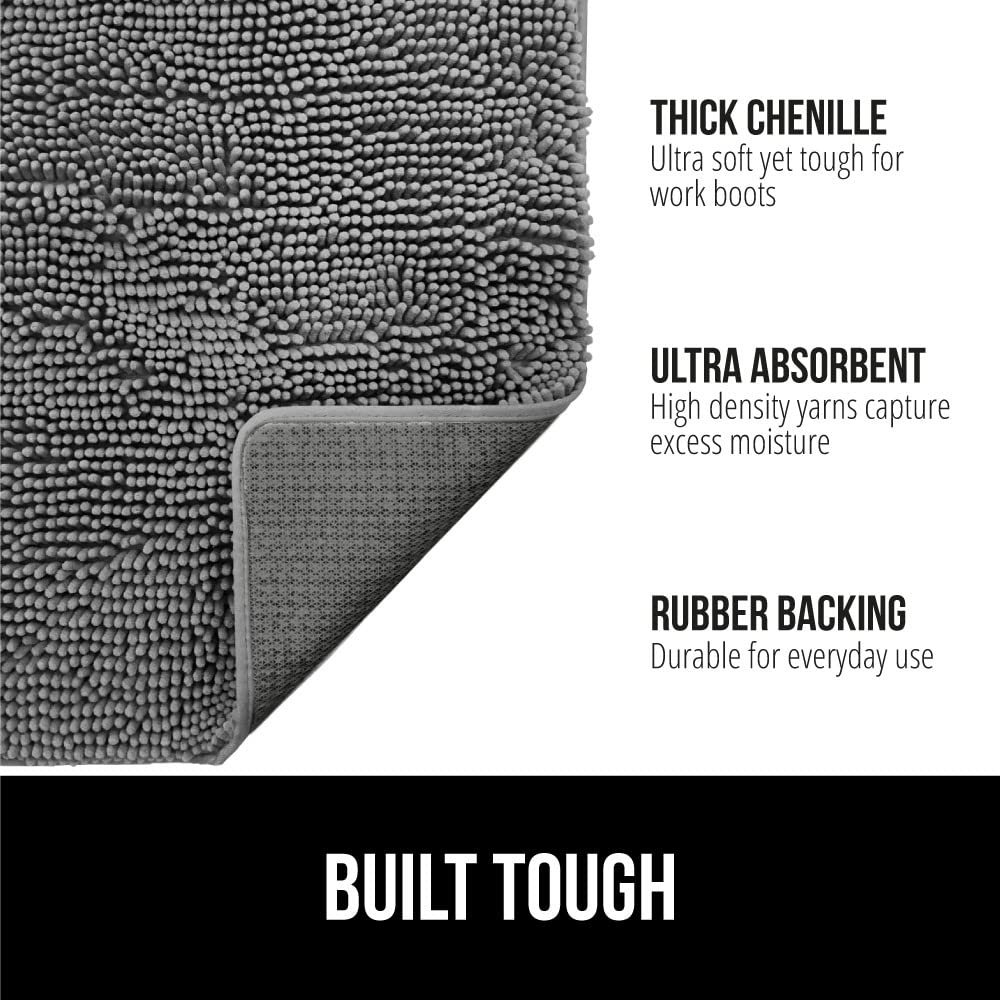 Gorilla Grip SoakSTOPPER: pile chenille dense capte l'humidité rapidement.