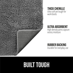 Gorilla Grip SoakSTOPPER: pile chenille dense capte l'humidité rapidement.