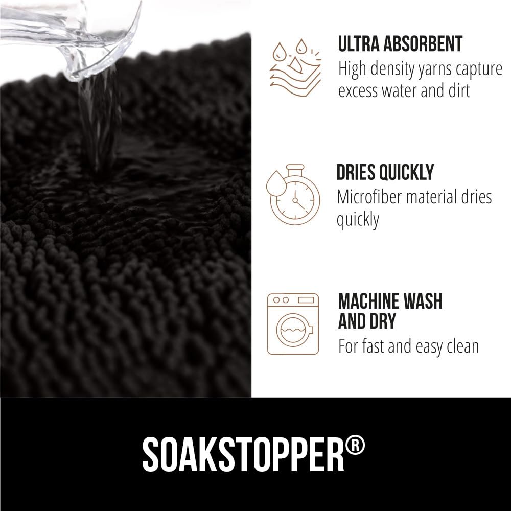 GORILLA GRIP SoakSTOPPER: chenille douce et confortable sous les pieds.