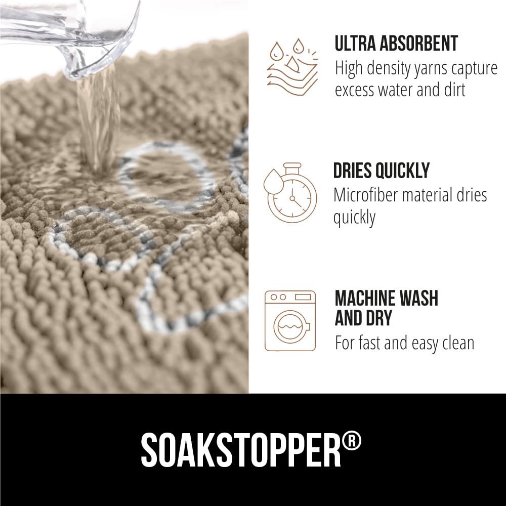 Gorilla Grip SoakSTOPPER taille 30x20 pouces, adaptée à diverses entrées.