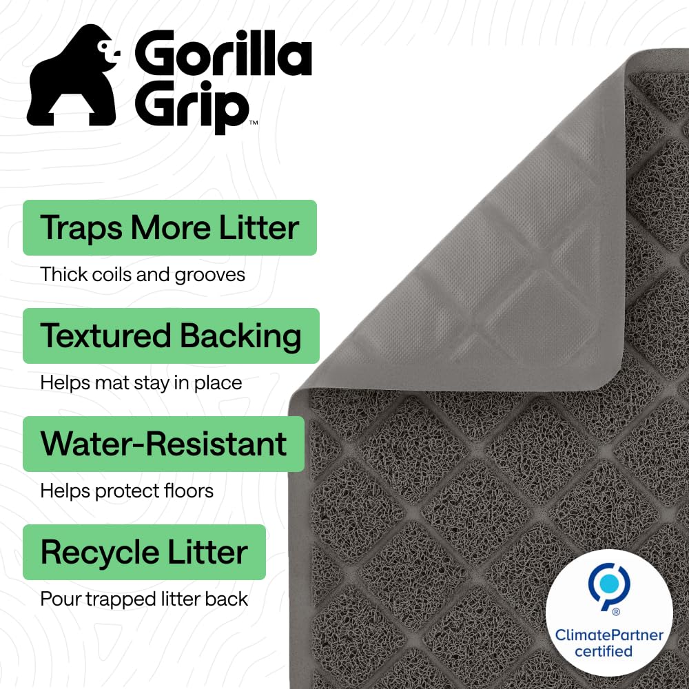 GORILLA GRIP Tapis Litière Anti-deplacement reste en place lors de l'utilisation.
