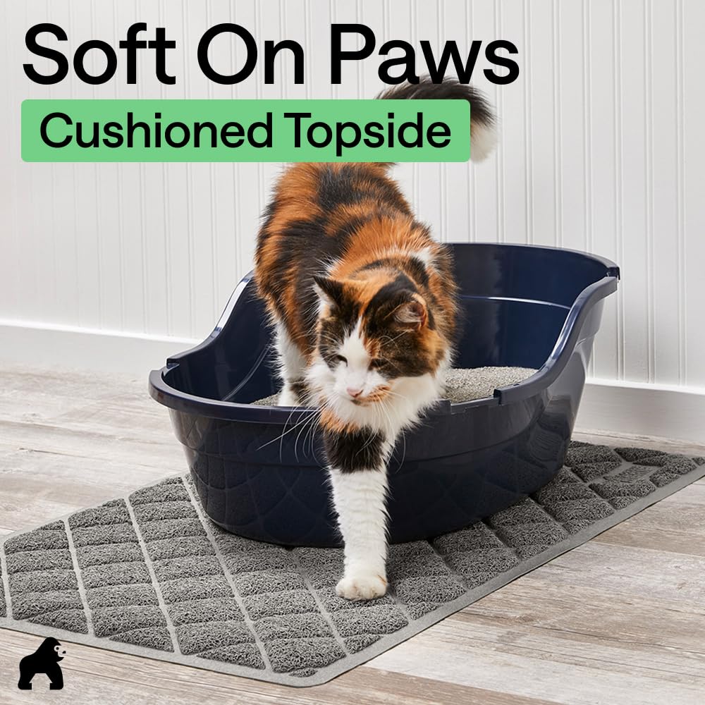 Gorilla Grip tapis-litière chat design durable et pratique.