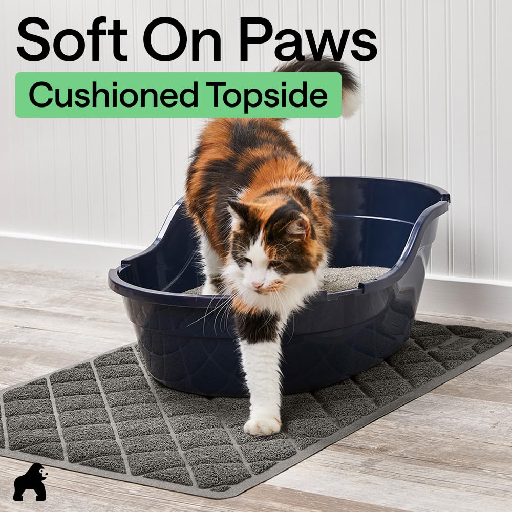 GORILLA GRIP tapis-litiere-chat dimensions 17x24 pouces, couverture adaptée