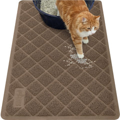 GORILLA GRIP Tapis-litiere-chat-maille-coussinee-ressort: capture efficace et douceur pour les petites pattes.