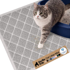 Gorilla Grip: tapis litière chat avec spirales et mailles épaisses capturant les particules.
