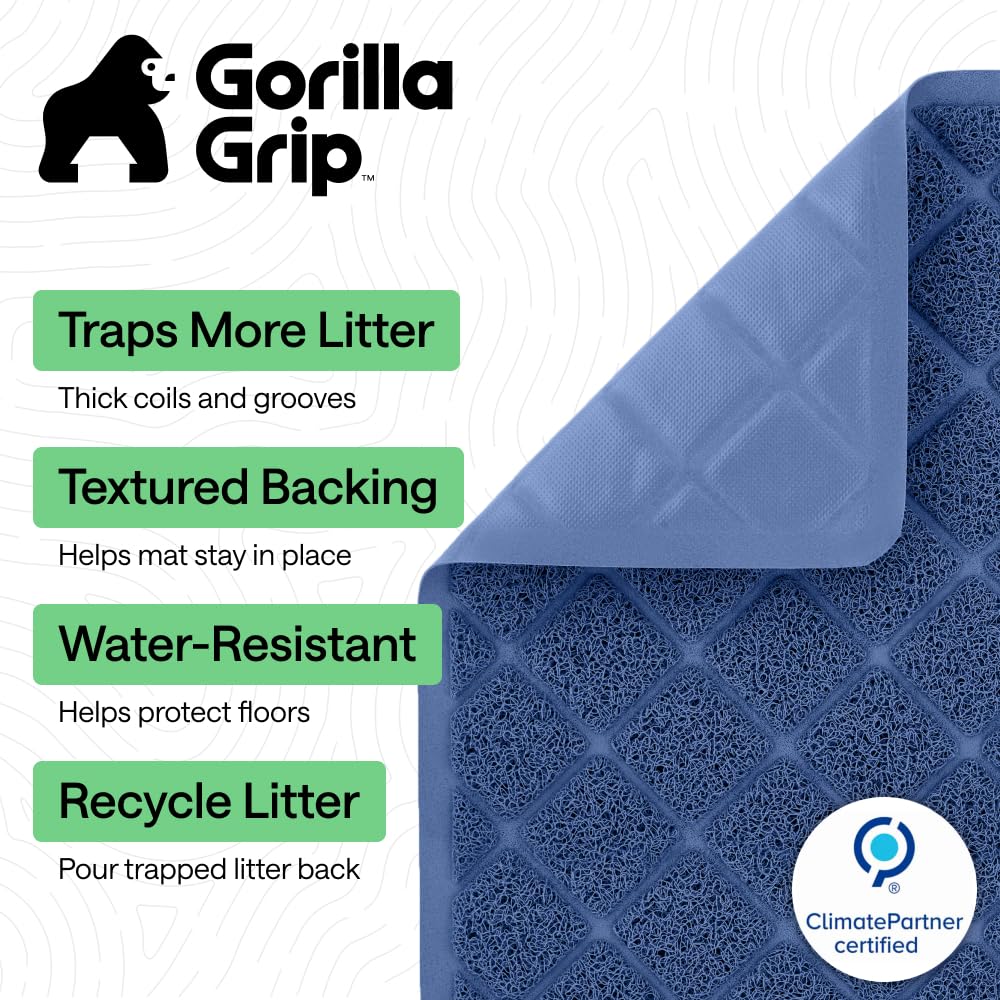 GORILLA GRIP Tapis Litière: crêtes profondes capturent les particules à la sortie.