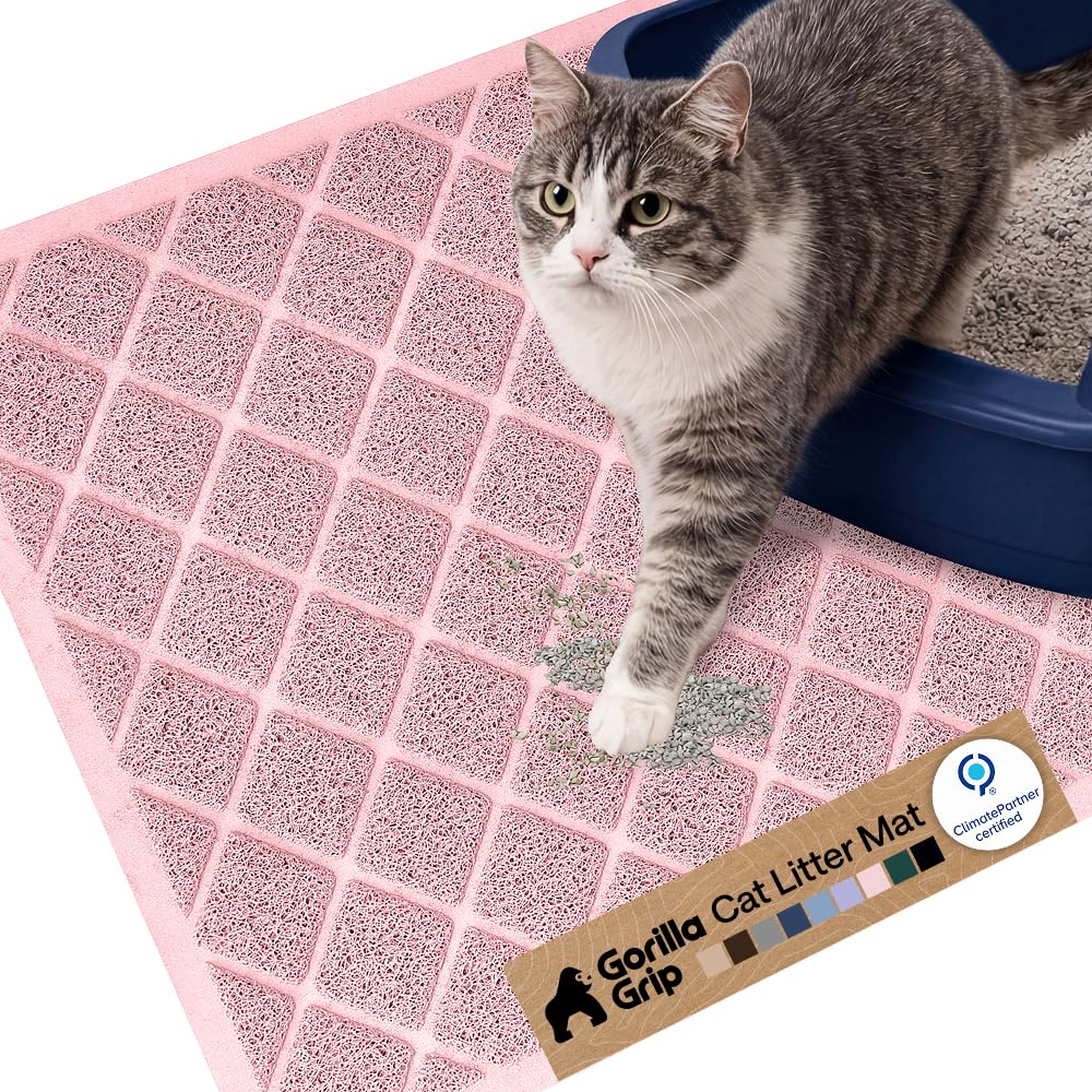 Gorilla Grip Tapis Litière avec coils en mesh capte les grains.