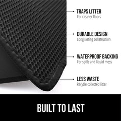 Gorilla Grip, tapis litière nid d'abeille bas retient les débris et évite les éclaboussures.