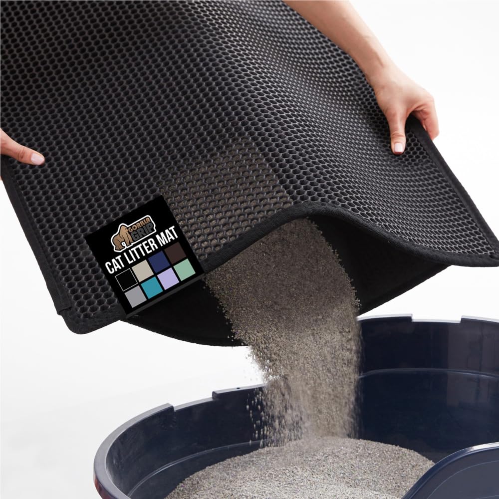 Gorilla Grip, tapis litière nid d'abeille haut capte les particules sur les pattes.