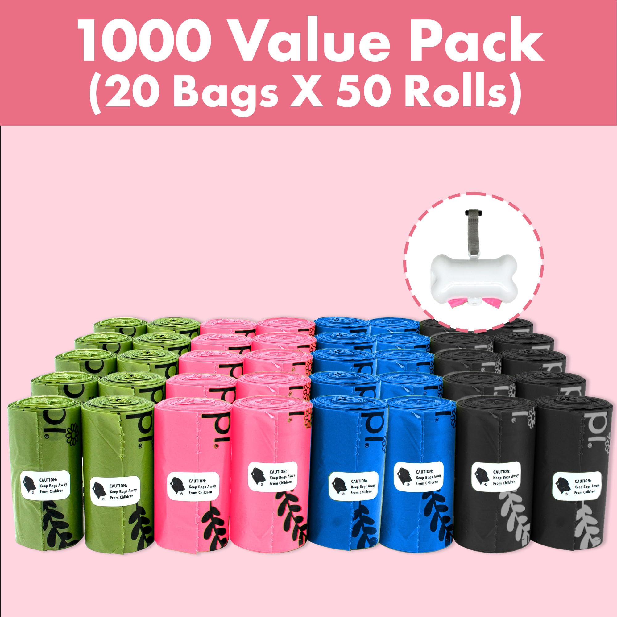 Distributeur Gorilla Supply et sacs colorés faciles à utiliser en promenade.
