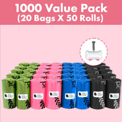 Distributeur Gorilla Supply et sacs colorés faciles à utiliser en promenade.