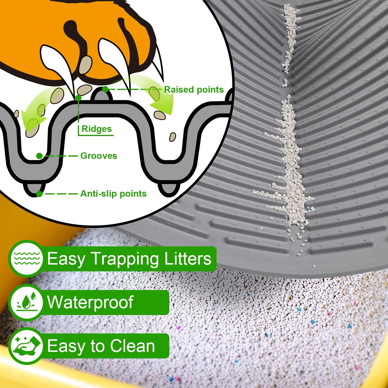 Gosmol tapis litière silicone premium assure adhérence et durabilité.