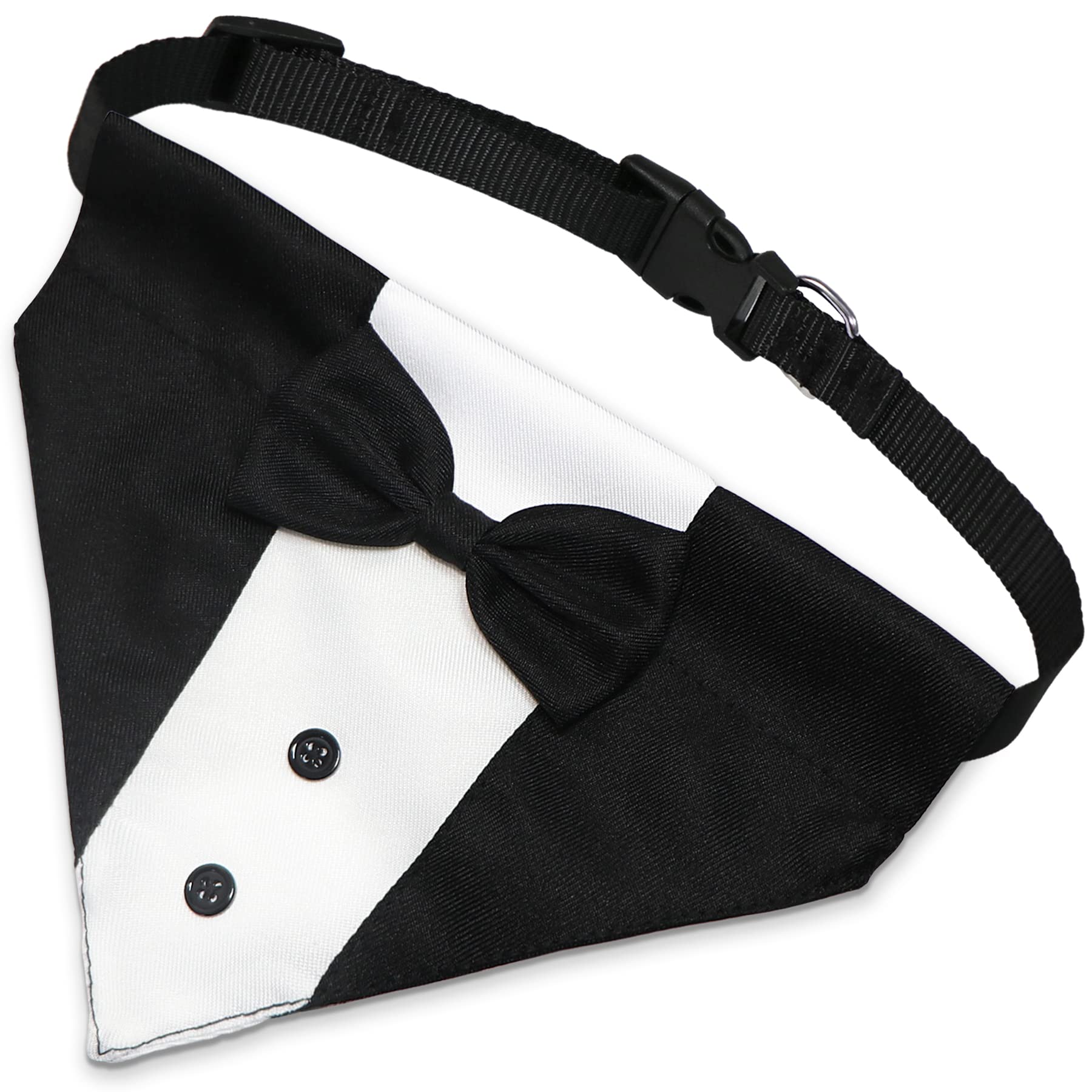 GOYOSWA bandana tuxedo chien, accessoire chic et facile à porter.