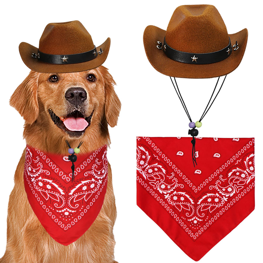 Chapeau cowboy GOYOSWA pour chien, look western festif