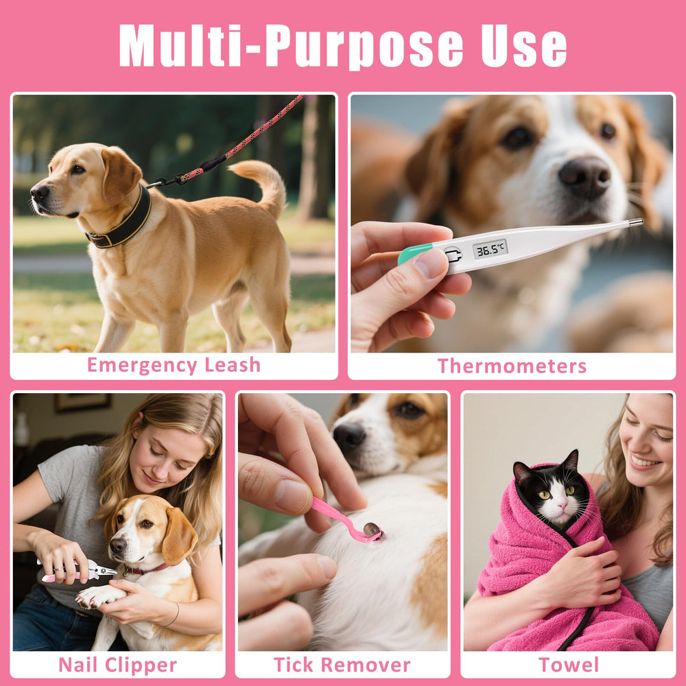 GPUSFAK étui soins animaux rose, accessoire compact pour les urgences.