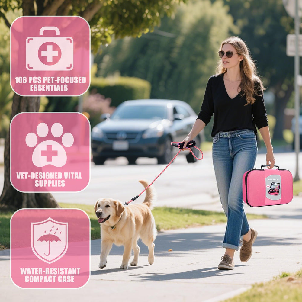 GPUSFAK utilisation plein air voyage rose, kit polyvalent pour soins de base.