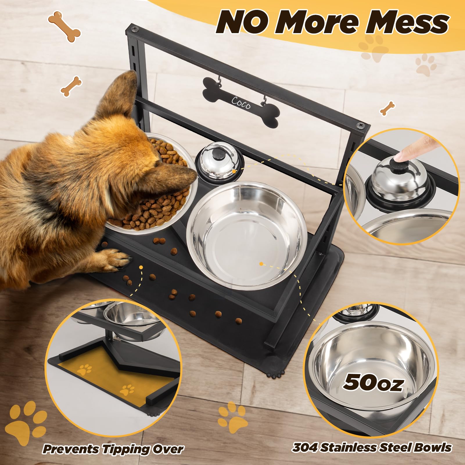 Grand Line bols-inox-1-5l: bols en inox de 1,5 L chacun pour nourriture et eau.