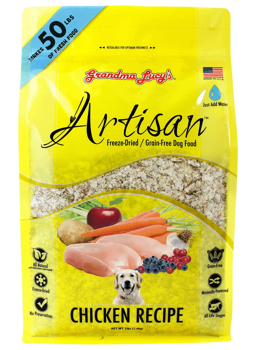 Grandma Lucy's Artisan: morceaux de poulet lyophilisés, goût appétissant et protéines de qualité.