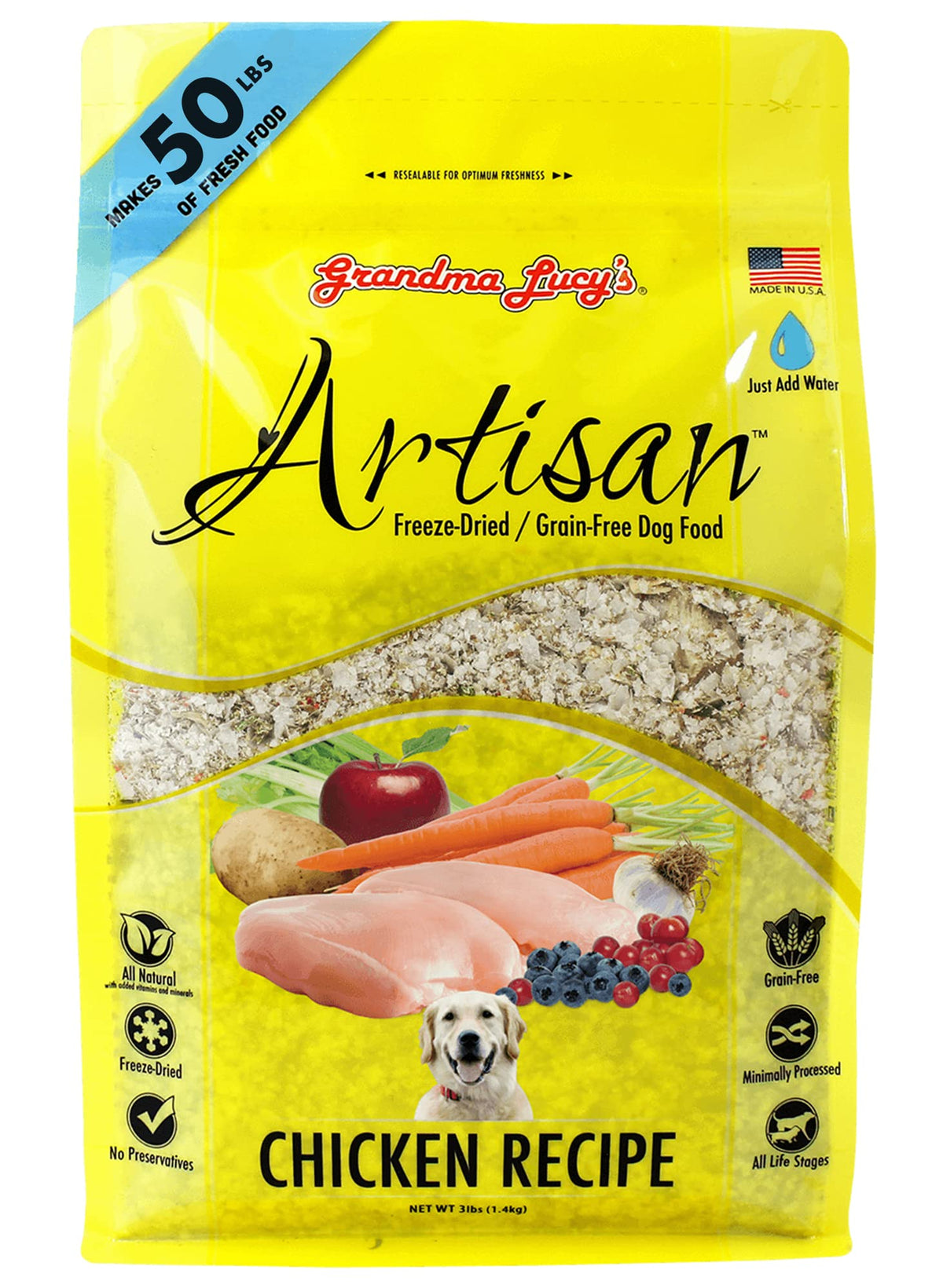 Grandma Lucy's Artisan: morceaux de poulet lyophilisés, goût appétissant et protéines de qualité.