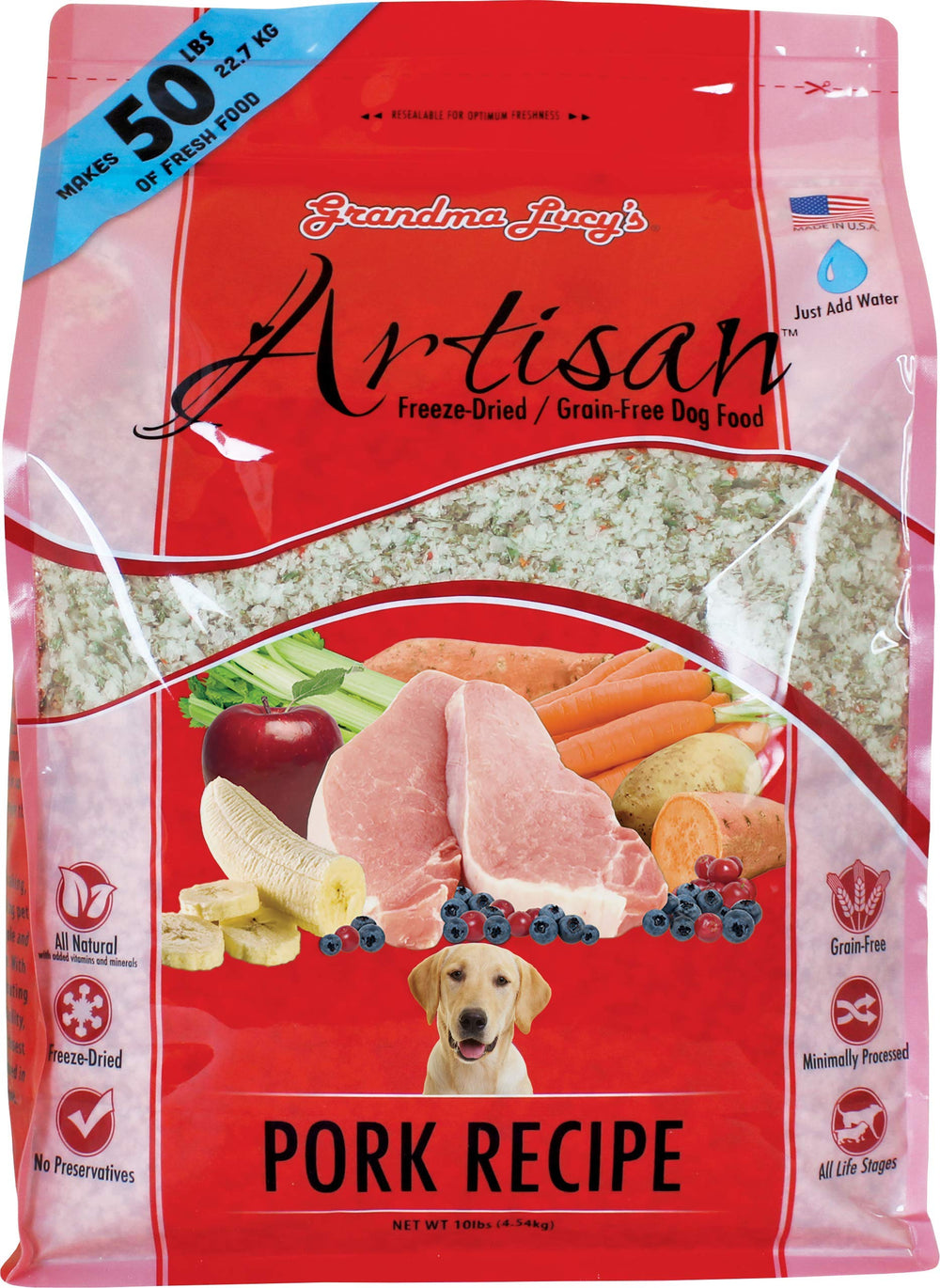 Grandma Lucy's porc lyophilisé dans sachet pour repas pratique et protéiné