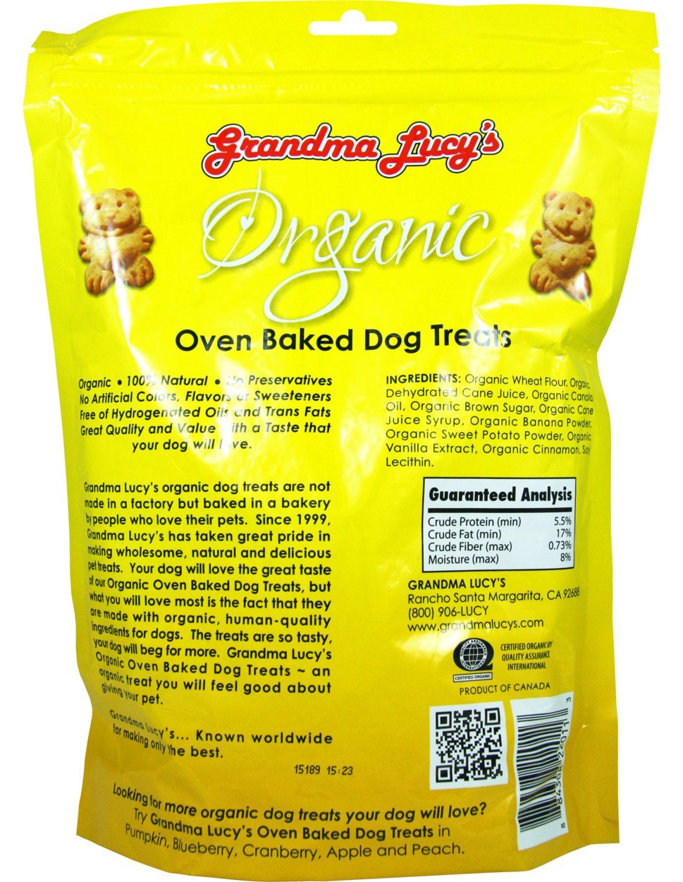 Grandma Lucy's ingredients biologiques de qualité humaine pour chiens gourmands