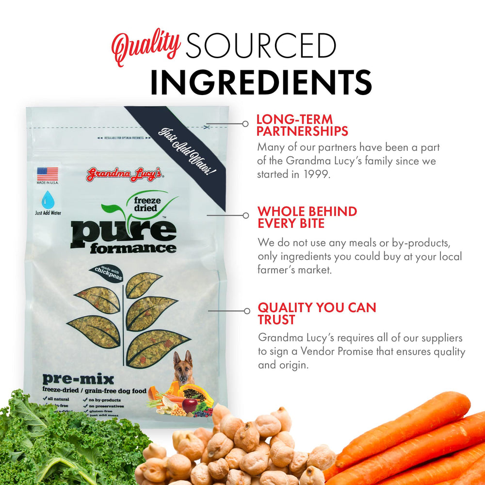Pommes, bananes et citrouille ajoutant vitamines et minéraux à PUREformance Pre-Mix